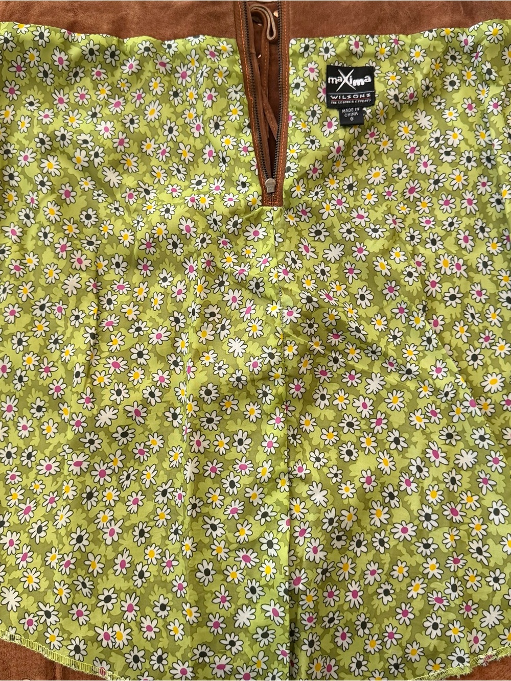 Vtg Y2K Wilson’s Brown Suede Western Jacket Lace Up Skirt Floral Lining Set L/8 - Picture 3 of 16